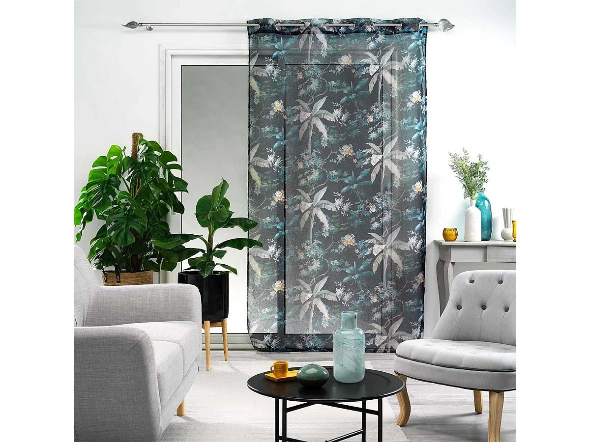 Rideau Voilage à Œillets "Fabulous" 140x280cm Bleu