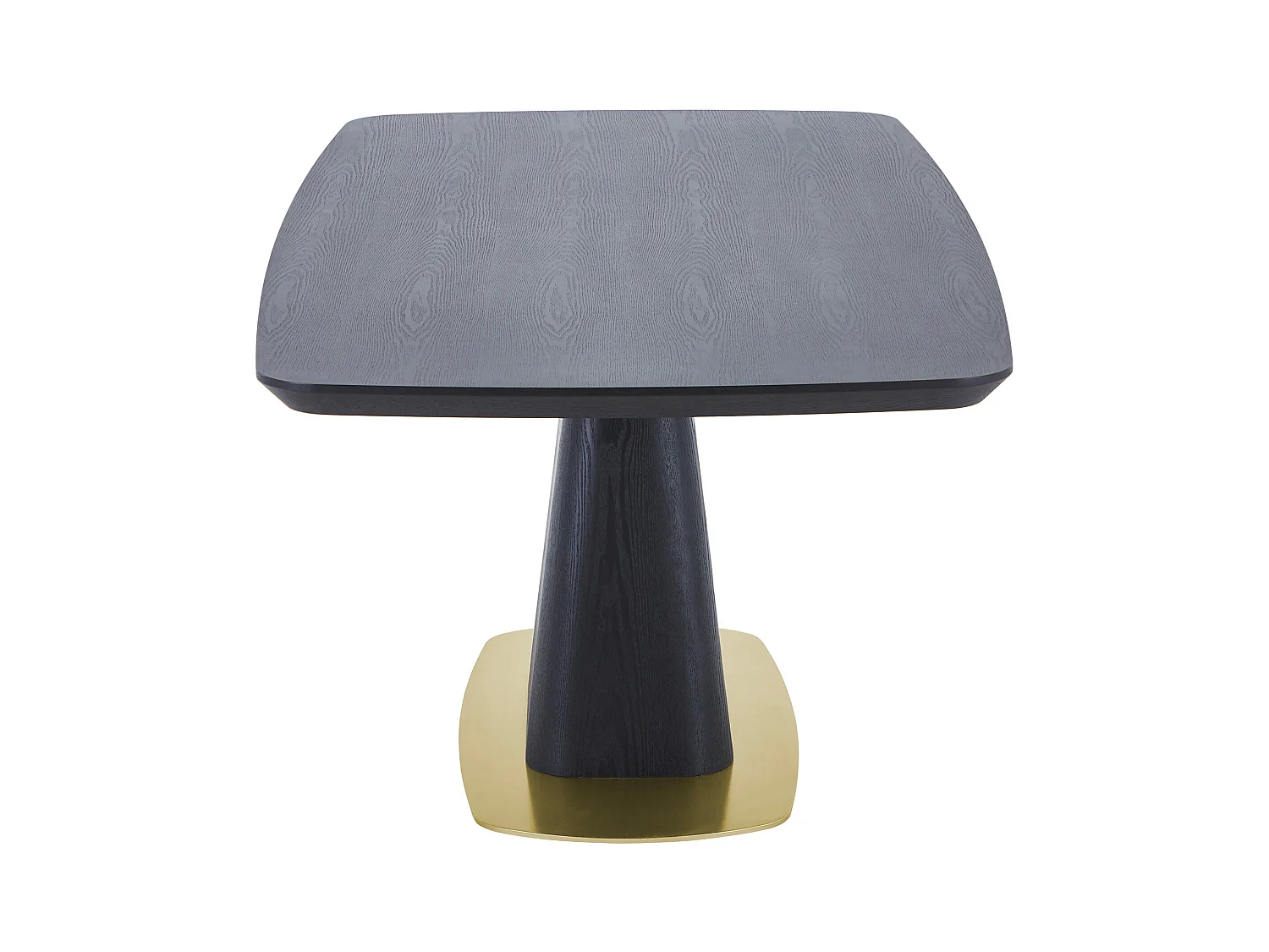 Table à manger 8 personnes placage frêne et métal - Noir et doré - DYLORA