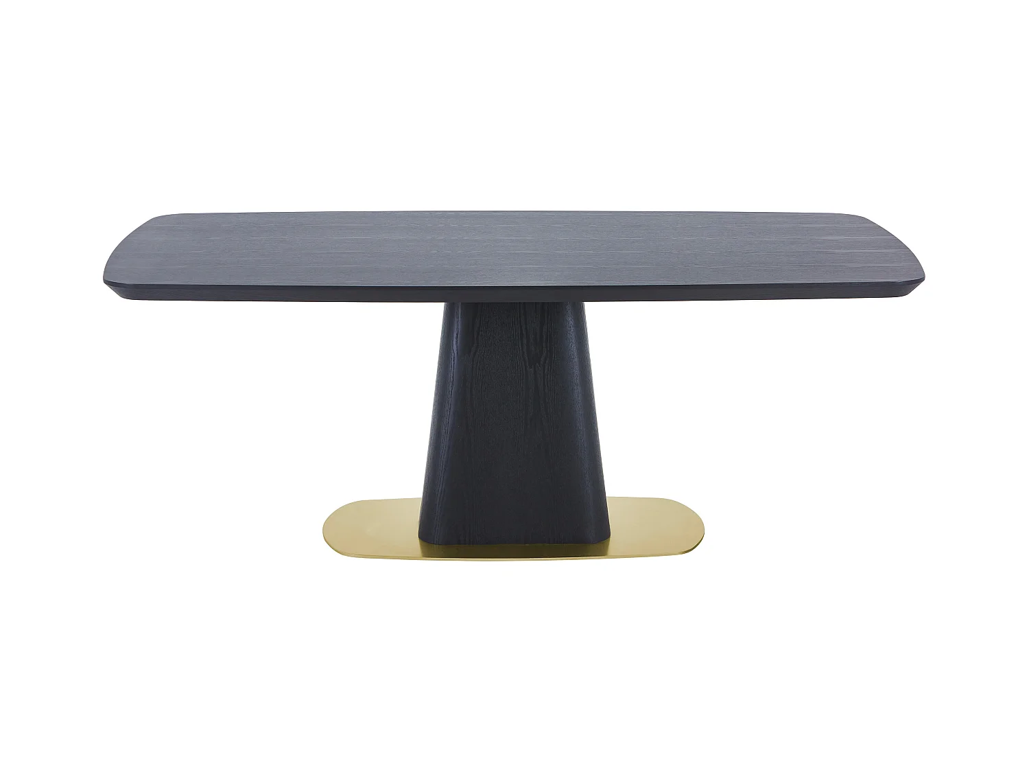 Table à manger 8 personnes placage frêne et métal - Noir et doré - DYLORA