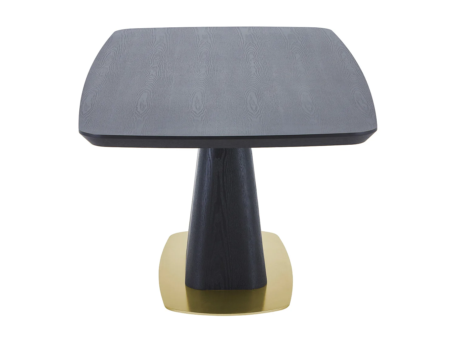 Table à manger 8 personnes placage frêne et métal - Noir et doré - DYLORA