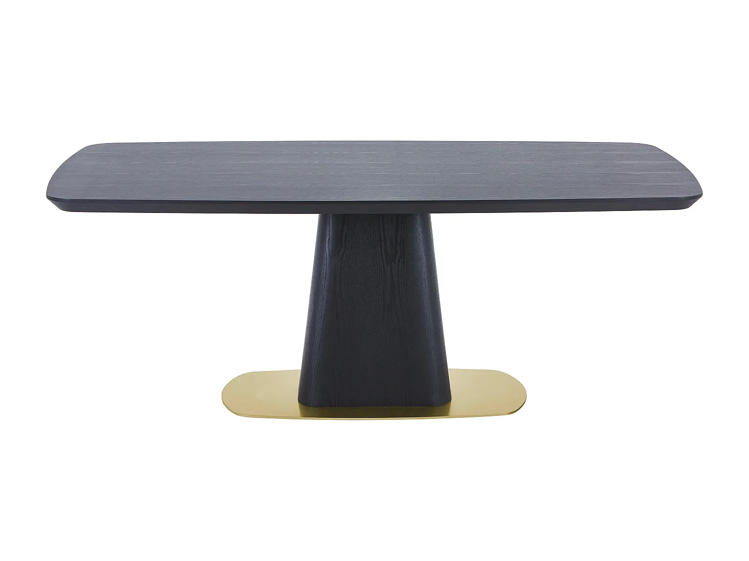 Table à manger 8 personnes placage frêne et métal - Noir et doré - DYLORA