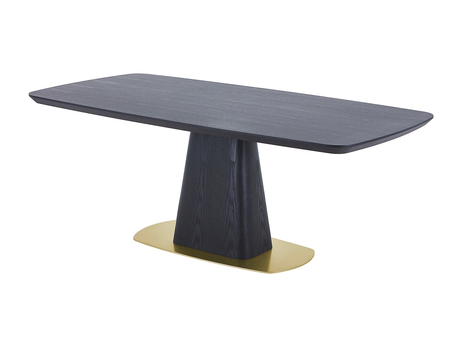 Esstisch 8 Personen - Eschenfurnier & Metall - Schwarz & Gold - DYLORA günstig online kaufen