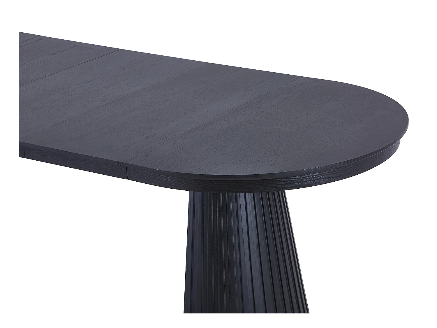 Table à manger extensible 4 à 10 personnes placage frêne - Noir - LATSURY