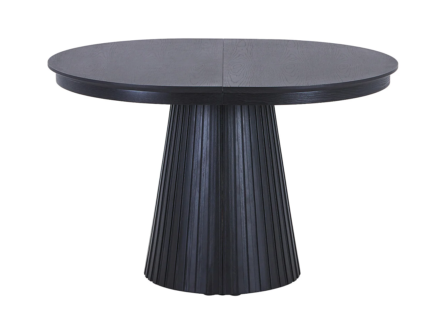 Table à manger extensible 4 à 10 personnes placage frêne - Noir - LATSURY