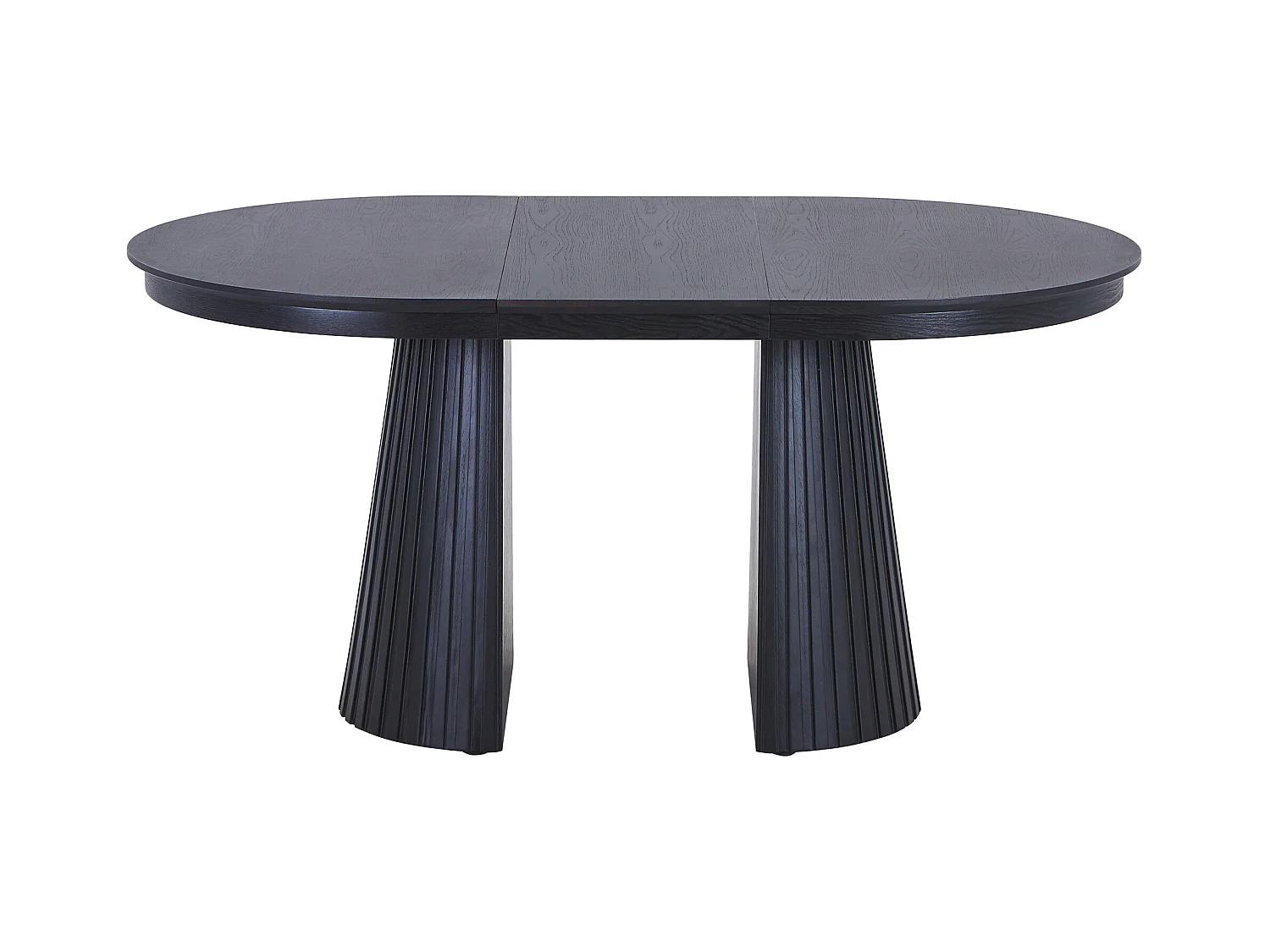 Table à manger extensible 4 à 10 personnes placage frêne - Noir - LATSURY