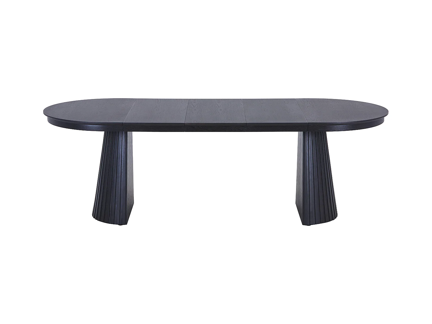 Table à manger extensible 4 à 10 personnes placage frêne - Noir - LATSURY