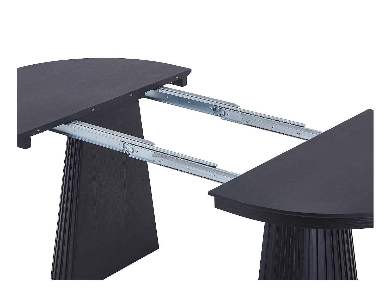 Table à manger extensible 4 à 10 personnes placage frêne - Noir - LATSURY