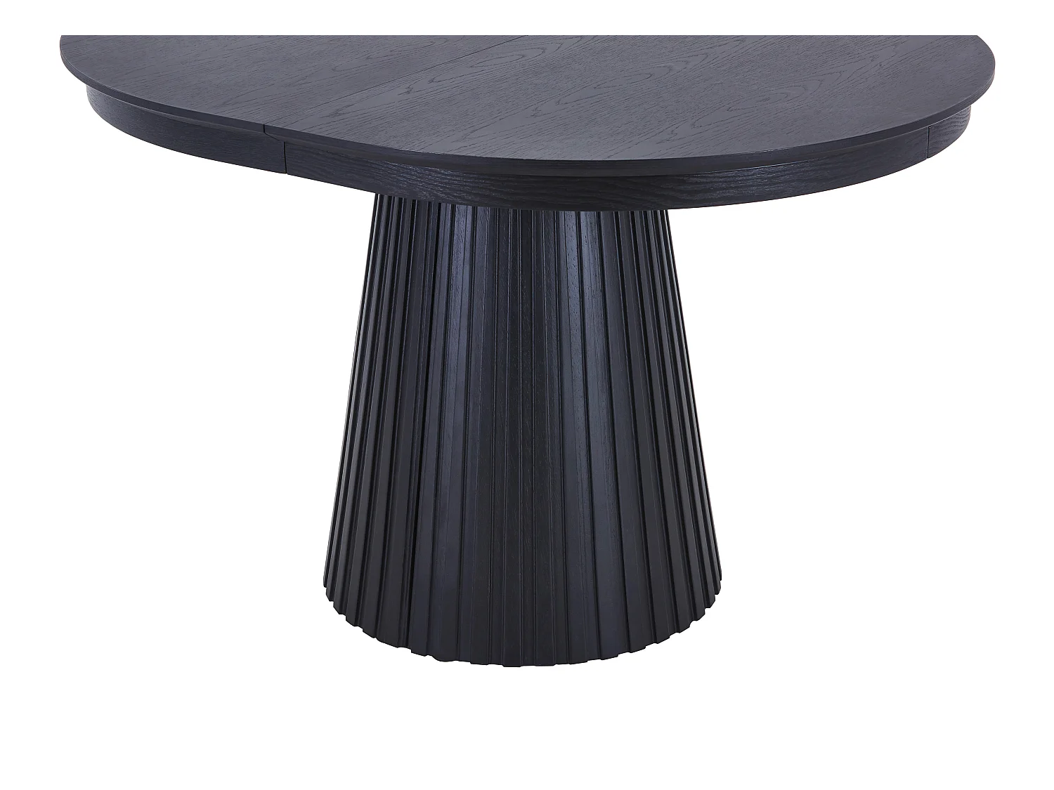 Table à manger extensible 4 à 10 personnes placage frêne - Noir - LATSURY