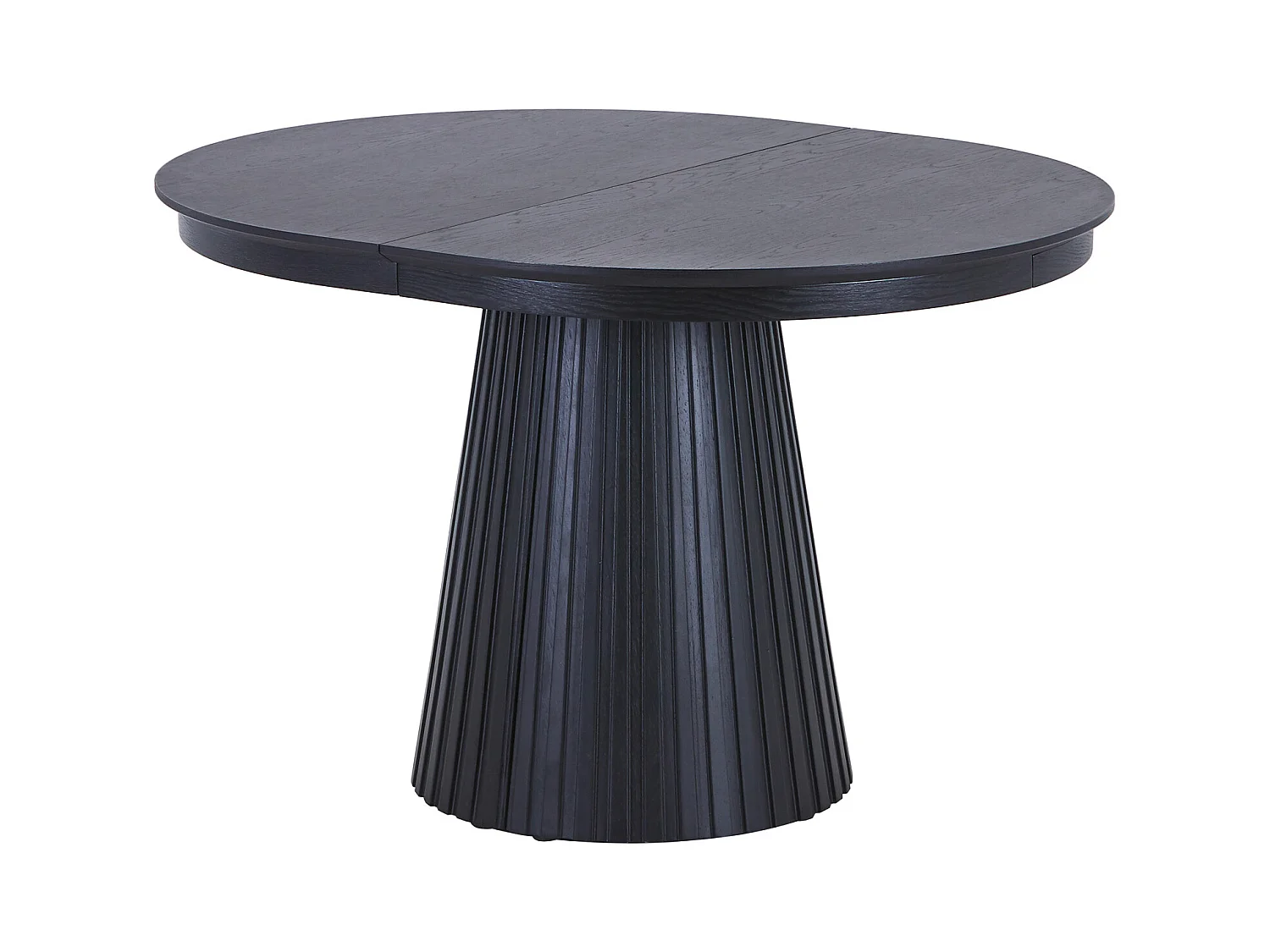 Table à manger extensible 4 à 10 personnes placage frêne - Noir - LATSURY