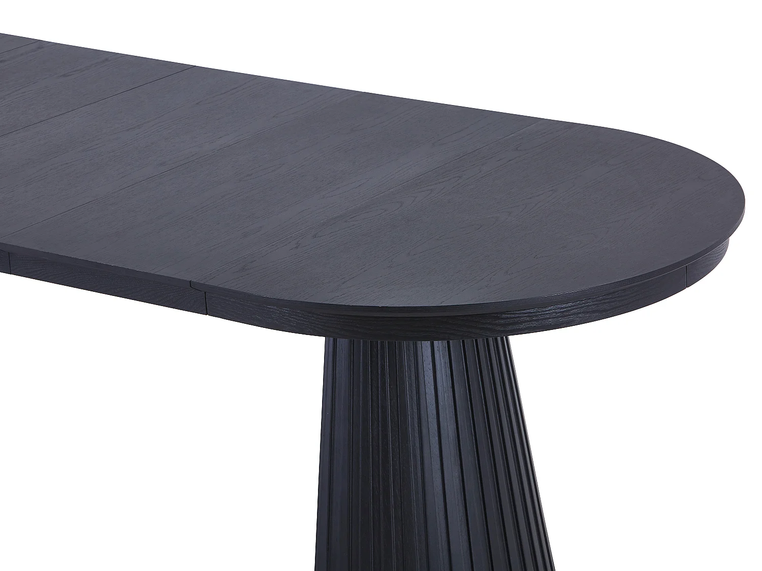 Table à manger extensible 4 à 10 personnes placage frêne - Noir - LATSURY