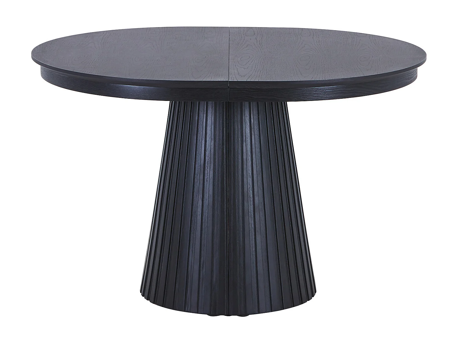 Table à manger extensible 4 à 10 personnes placage frêne - Noir - LATSURY