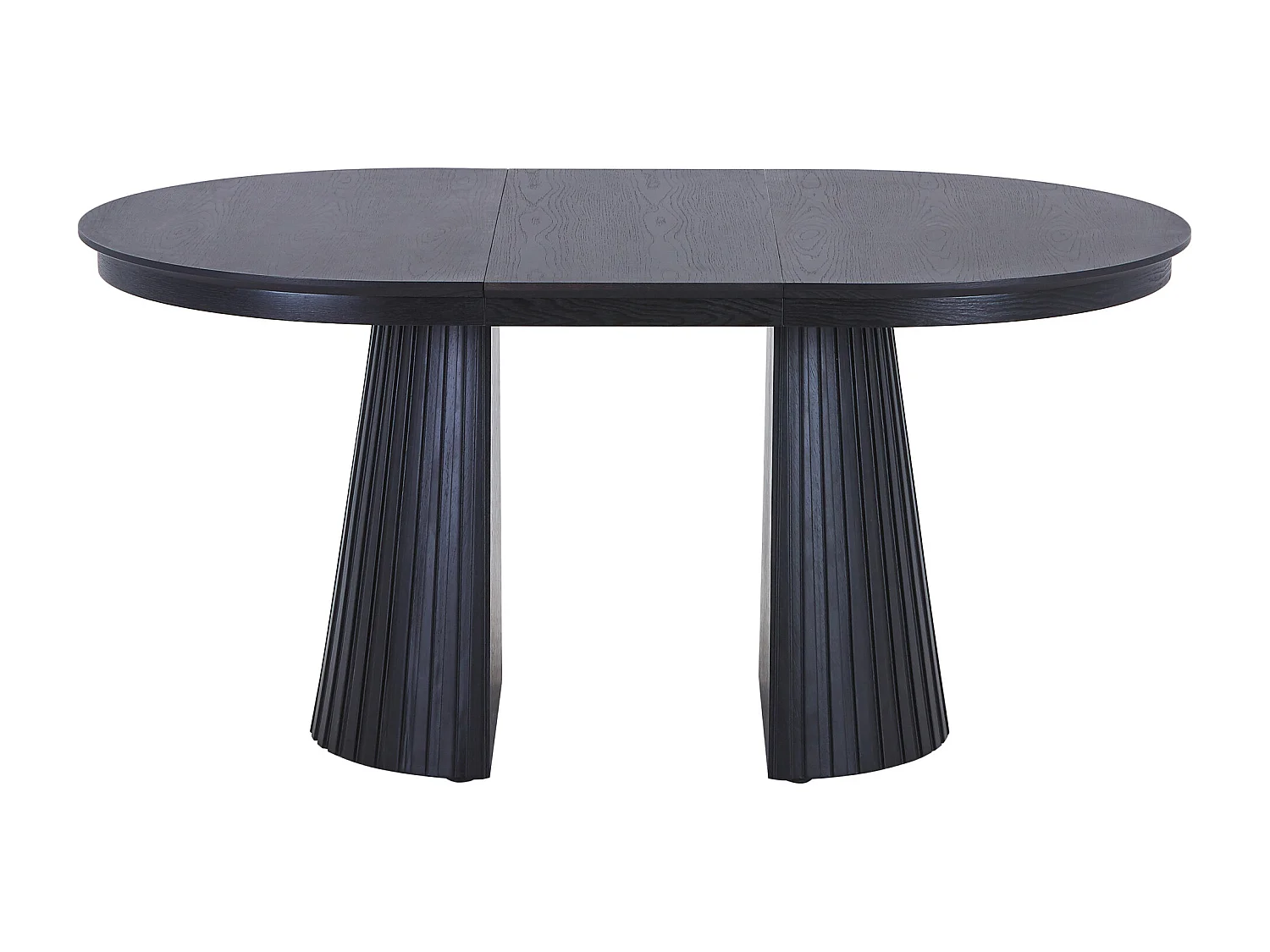Table à manger extensible 4 à 10 personnes placage frêne - Noir - LATSURY