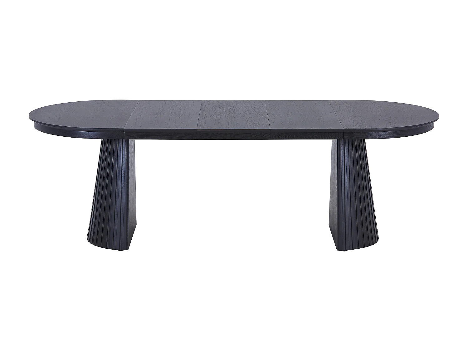 Table à manger extensible 4 à 10 personnes placage frêne - Noir - LATSURY