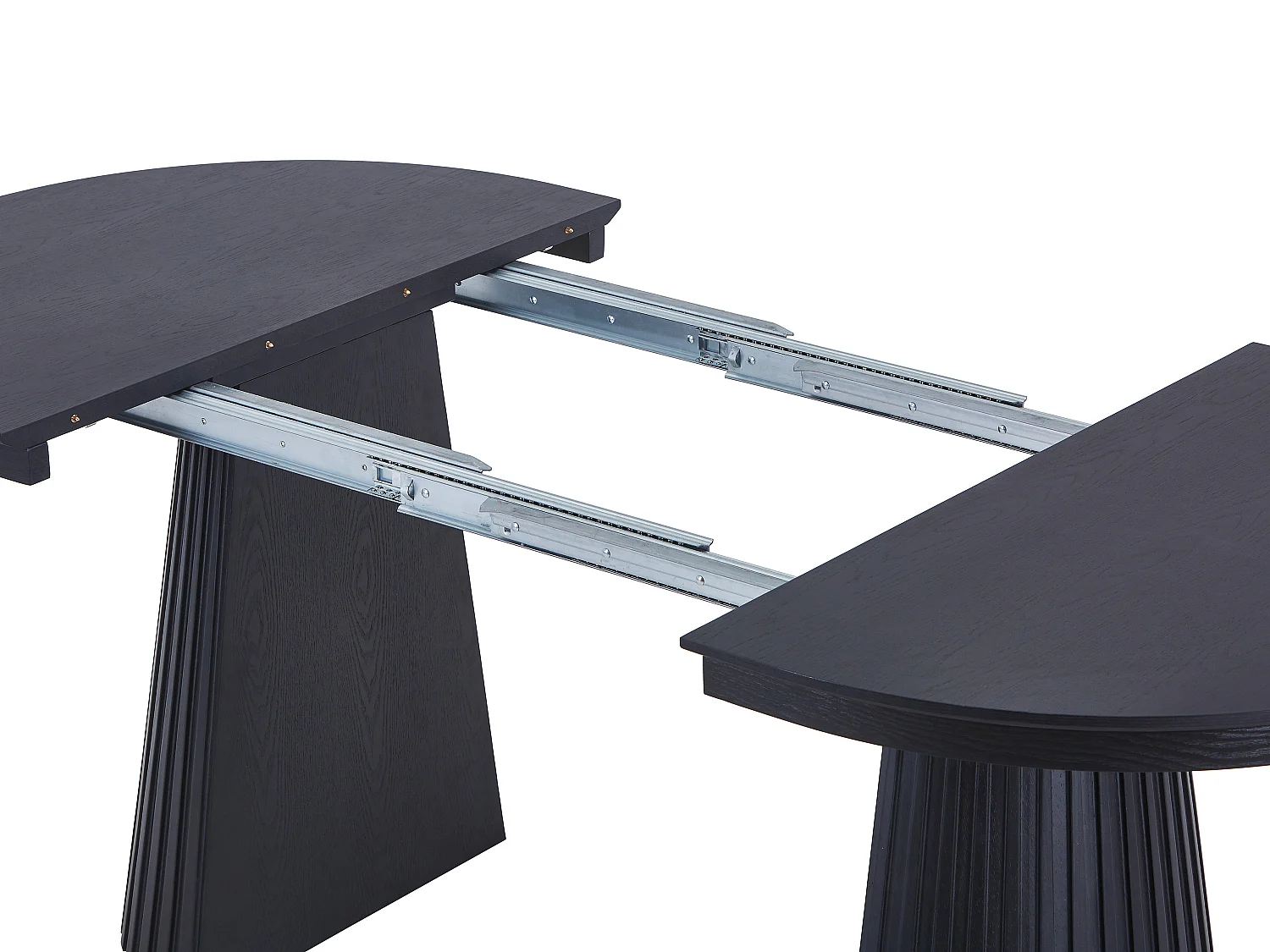 Table à manger extensible 4 à 10 personnes placage frêne - Noir - LATSURY