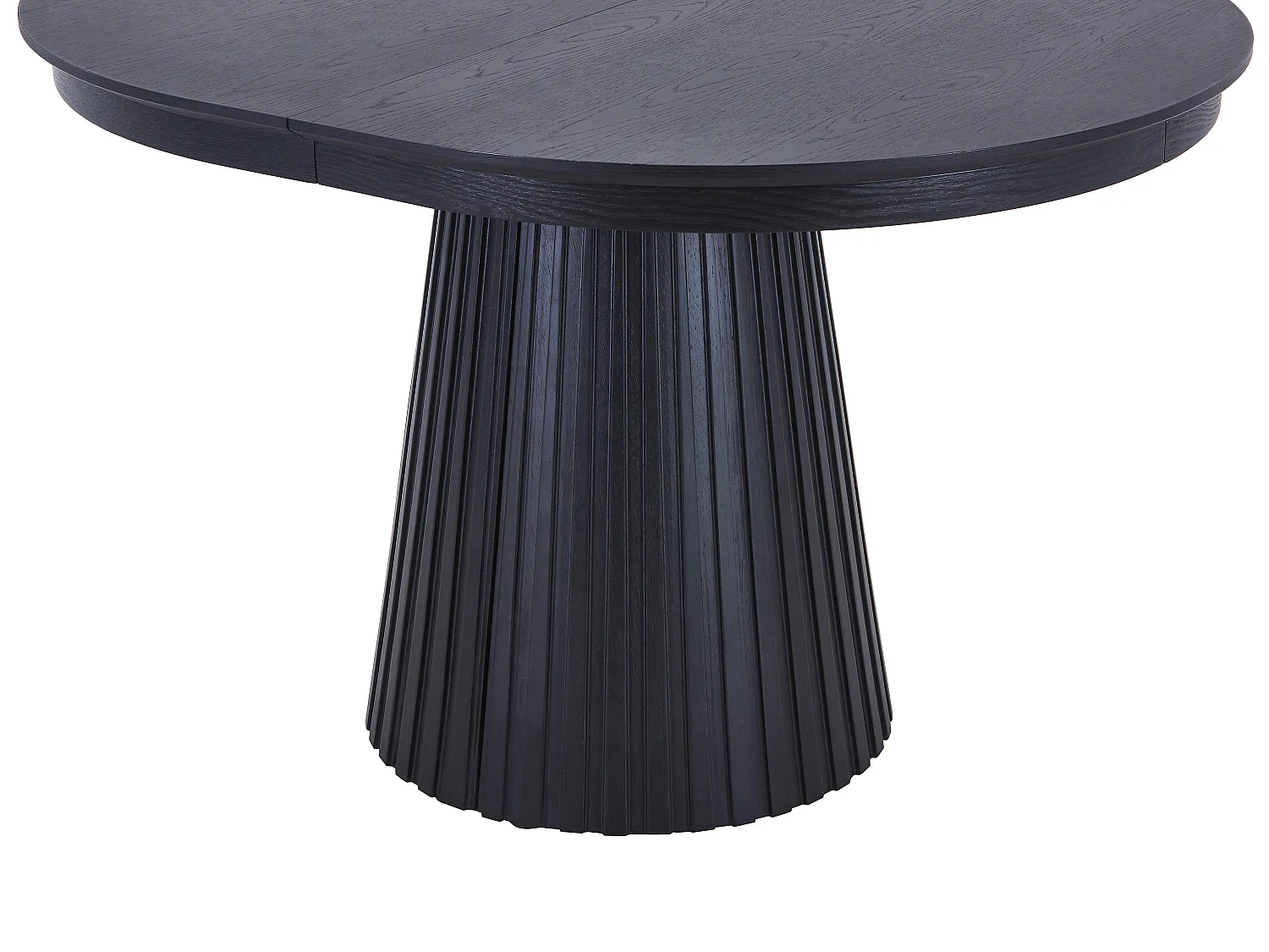 Table à manger extensible 4 à 10 personnes placage frêne - Noir - LATSURY