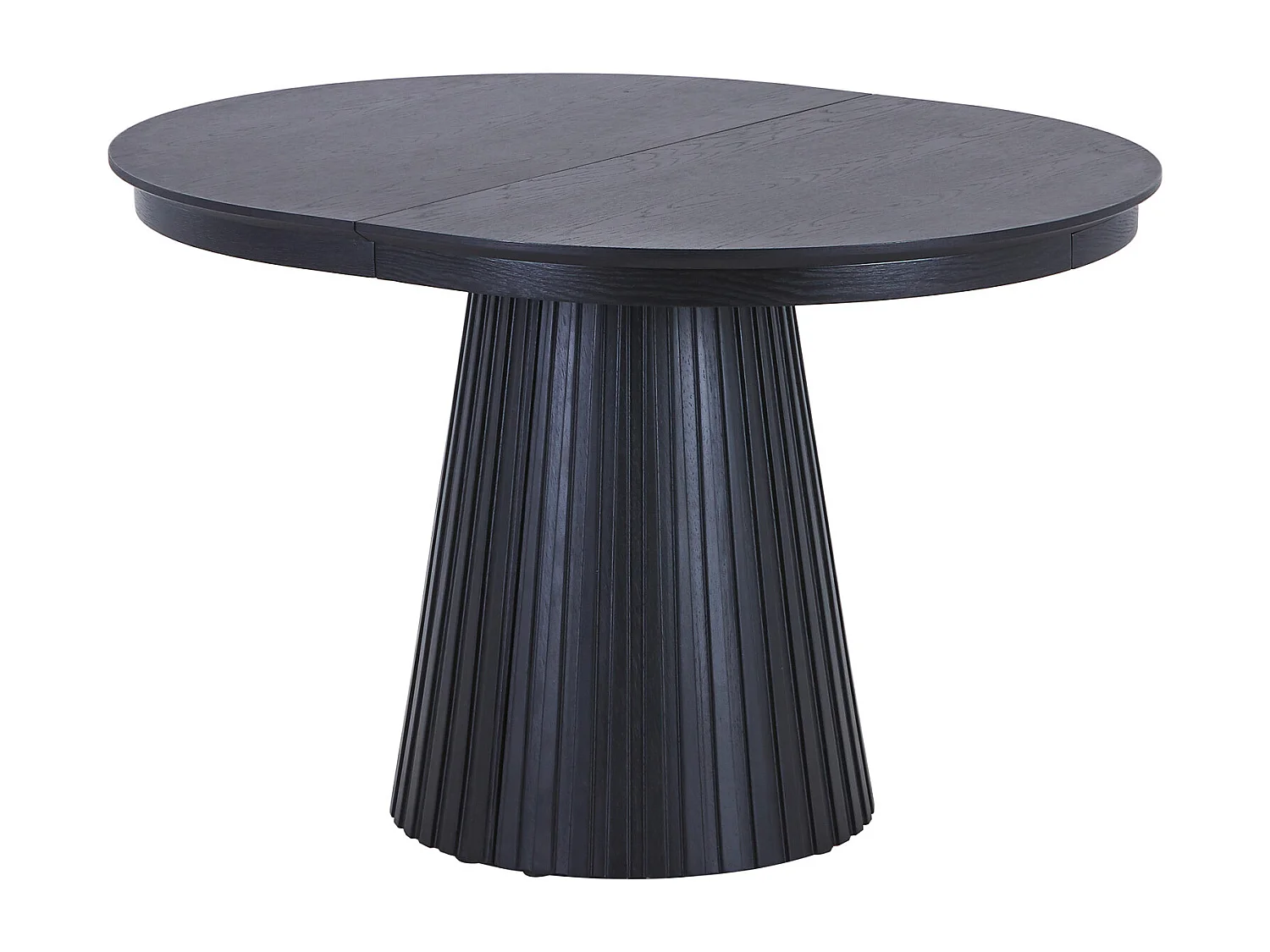 Table à manger extensible 4 à 10 personnes placage frêne - Noir - LATSURY