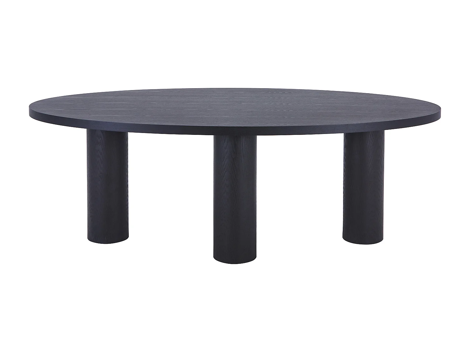 Table à manger 8 personnes placage frêne - Noir - FALYN