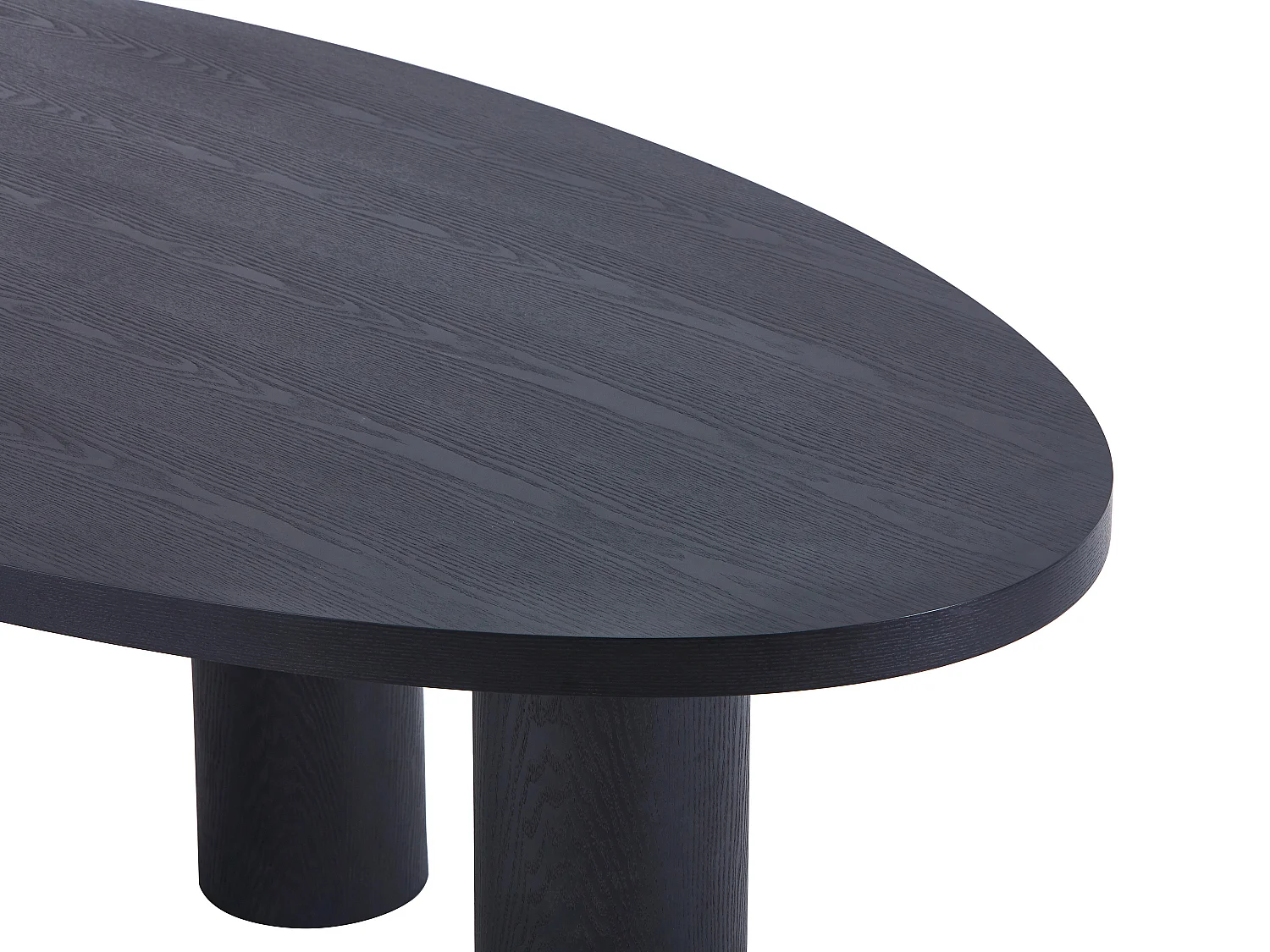 Table à manger 8 personnes placage frêne - Noir - FALYN