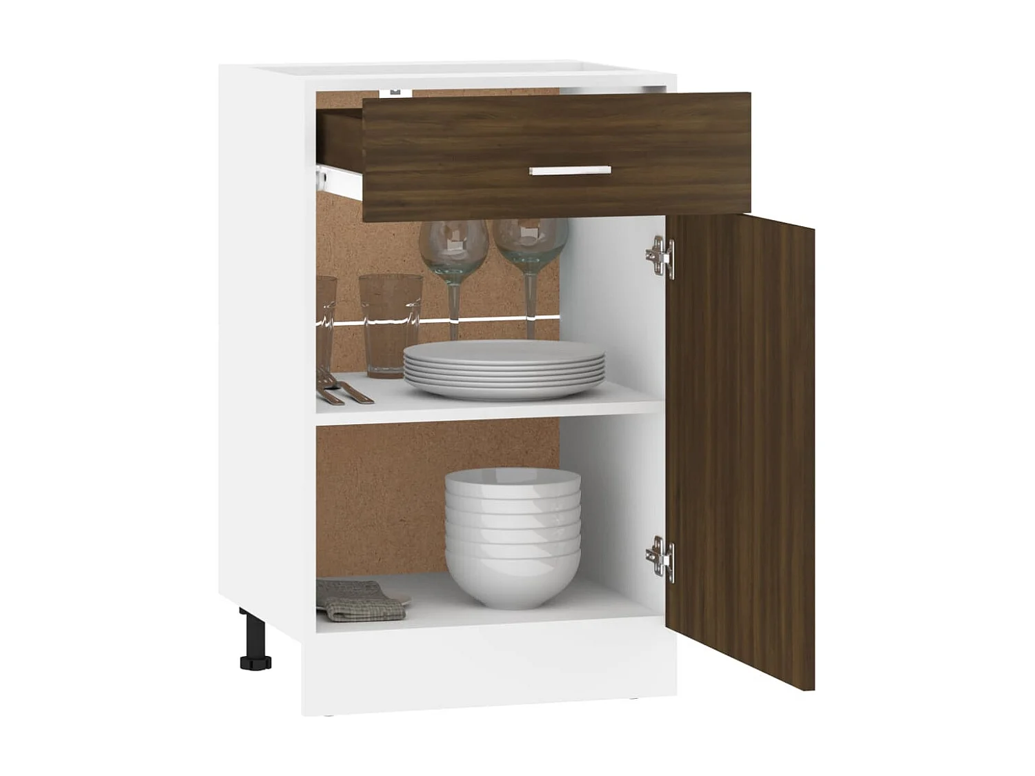 Unterschrank mit Schublade Braune Eiche 50x46x81,5 cm