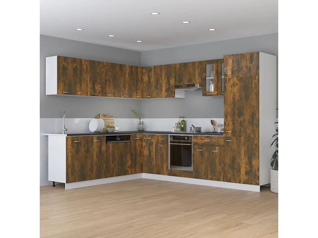 Armoire de cuisine chêne fumé 75,5x75,5x81,5 cm bois ingénierie