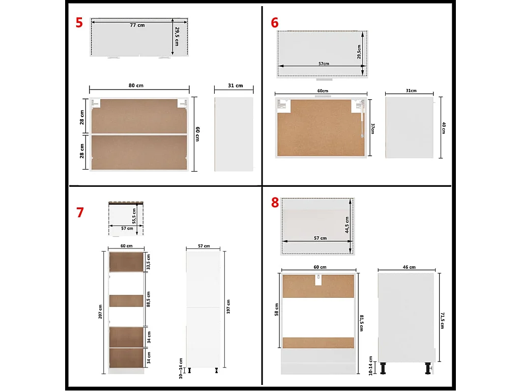 Ensemble de meubles de cuisine 14 pcs Blanc Aggloméré