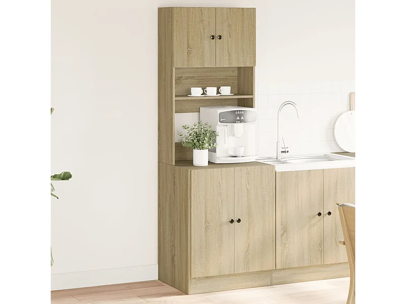 Mueble de cocina roble Sonoma 60x50x180 cm madera contrachapada