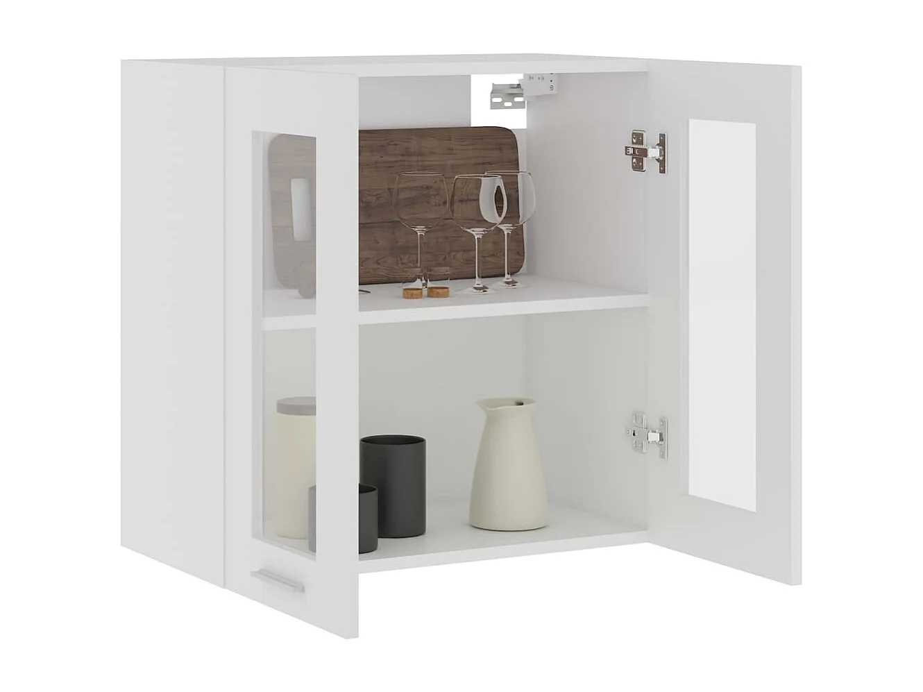 Armoire en verre suspendue Blanc 60x31x60 cm Bois ingénierie