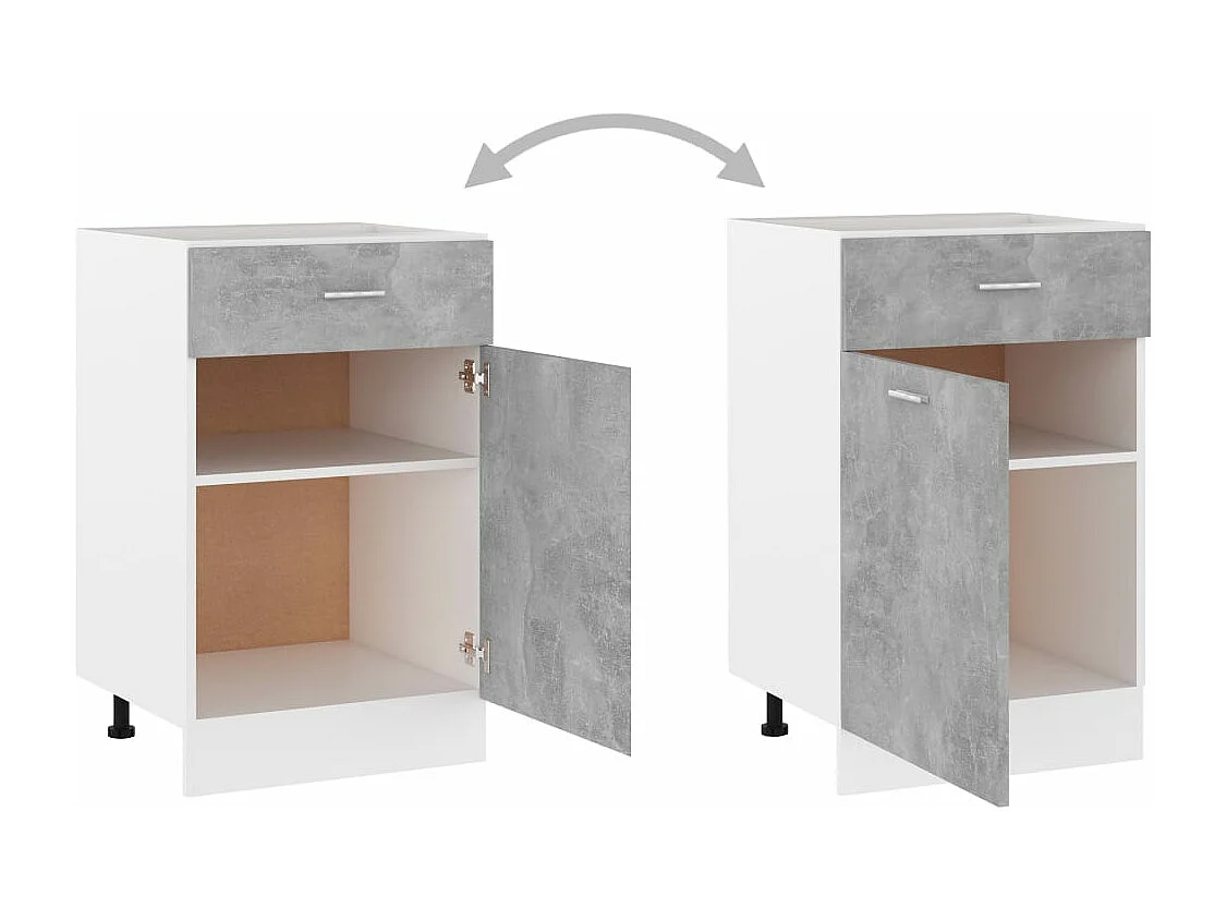 Armoire de plancher à tiroir Gris béton Bois d’ingénierie