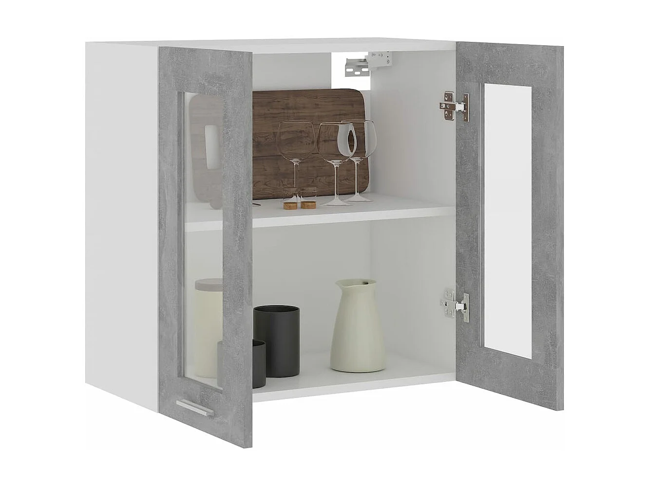 Vitrina suspendida Gris hormigón Madera contrachapada