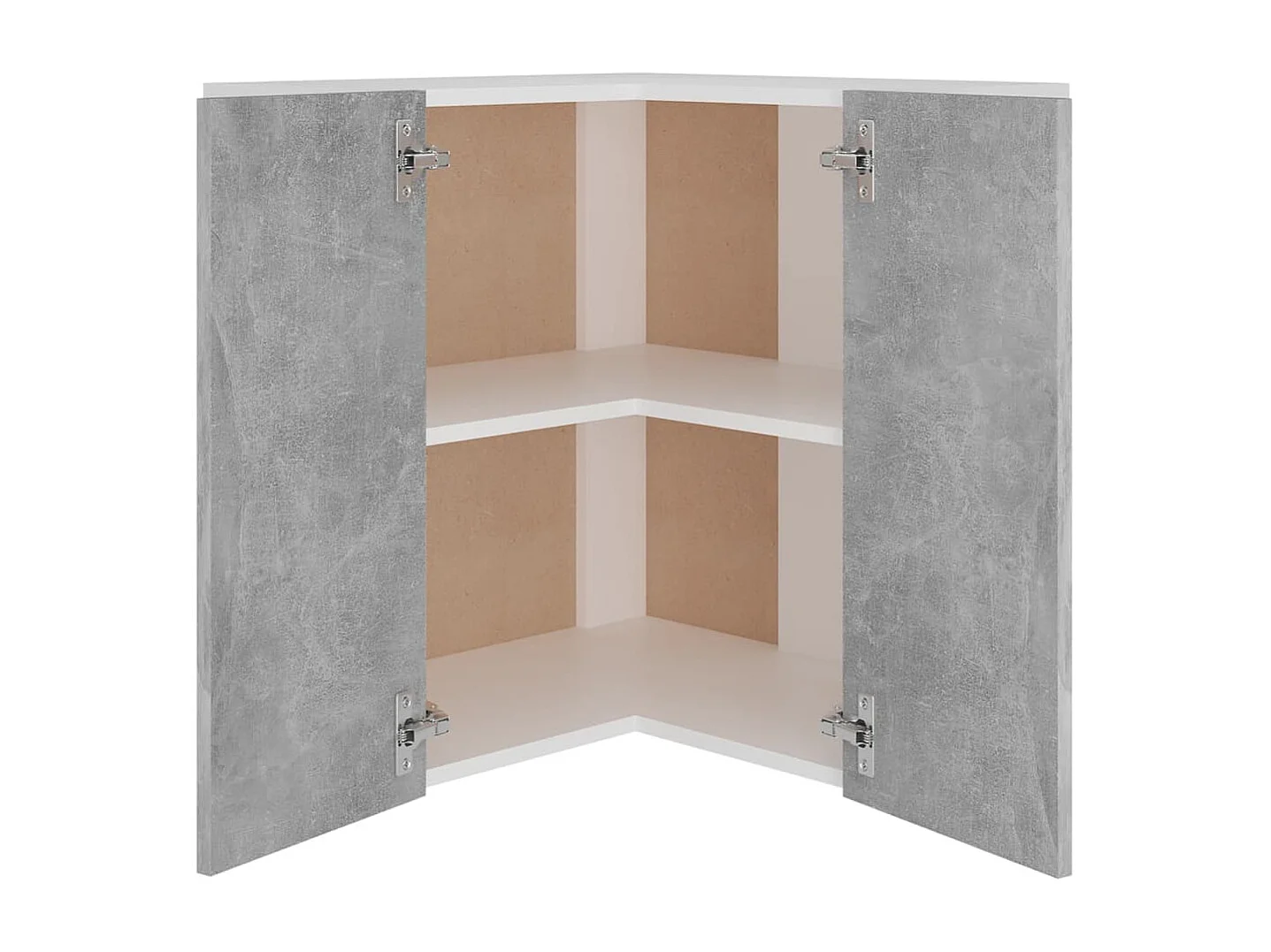 Armoire d'angle suspendue Gris béton Bois d’ingénierie