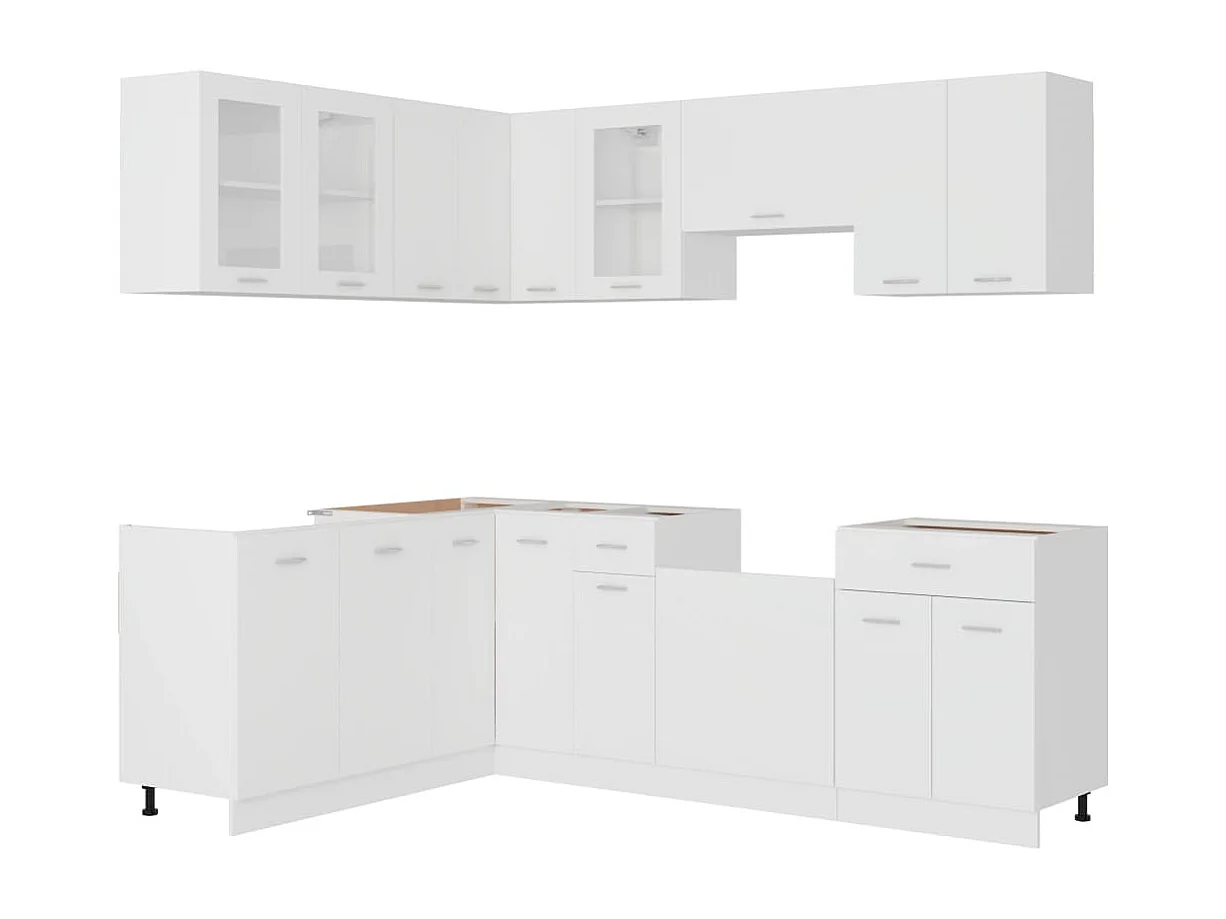 Ensemble de meubles de cuisine 11 pcs Blanc Aggloméré