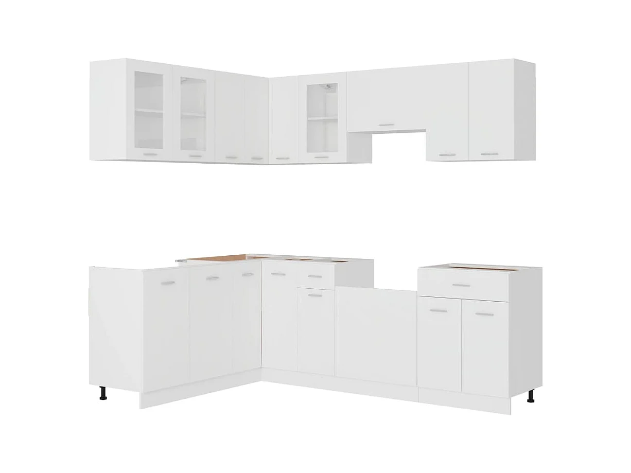 Ensemble de meubles de cuisine 11 pcs Blanc Aggloméré