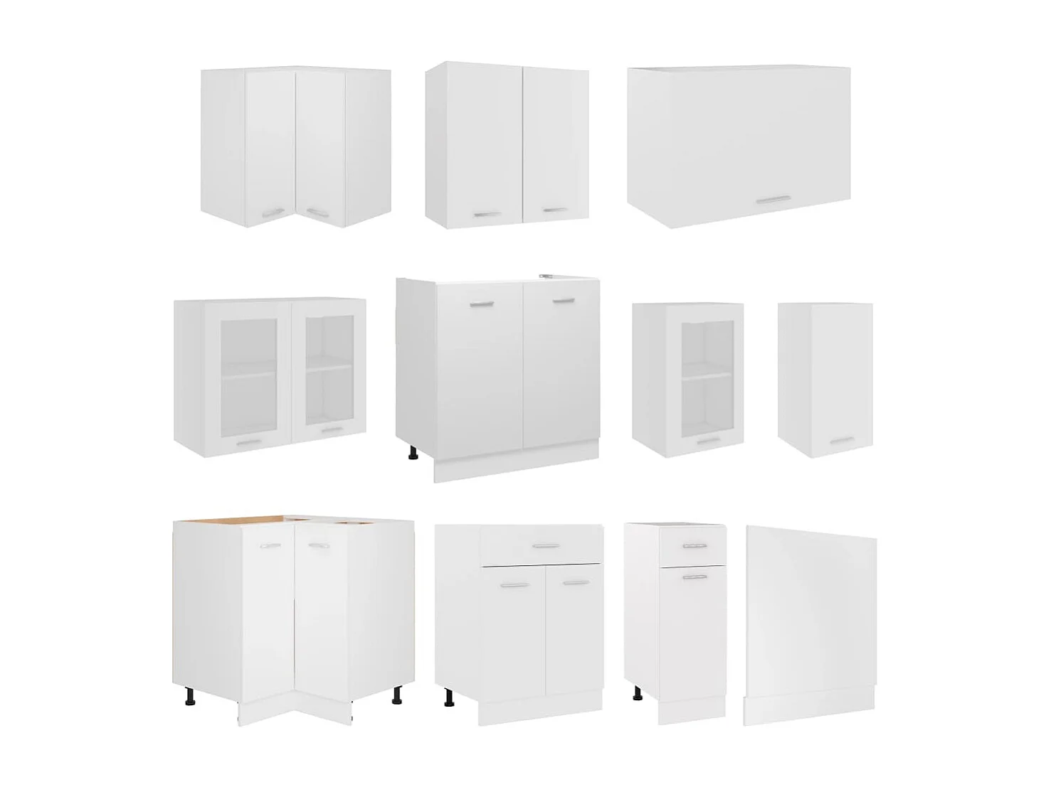 Ensemble de meubles de cuisine 11 pcs Blanc Aggloméré