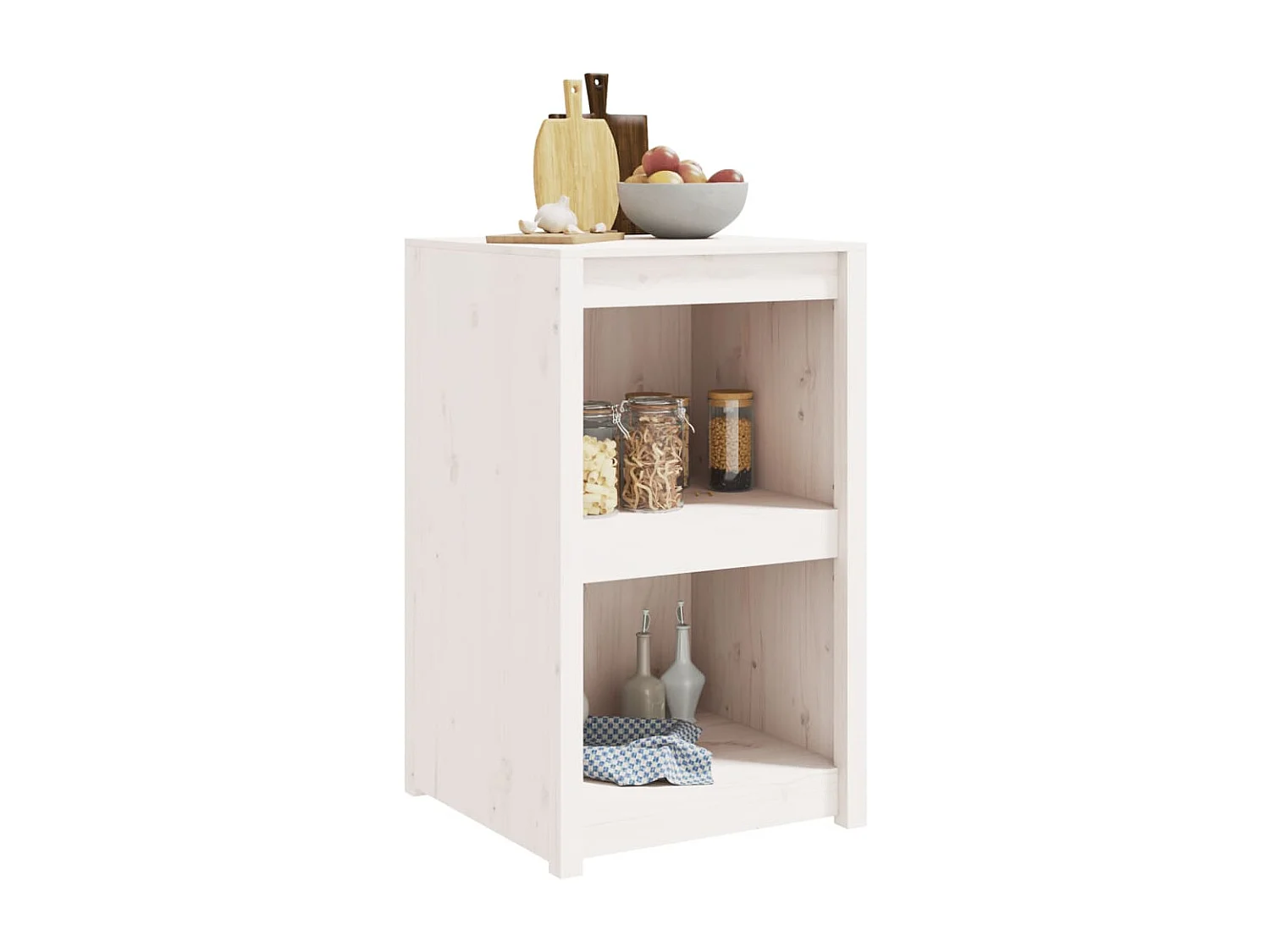 Armoire de cuisine d'extérieur blanc bois de pin massif