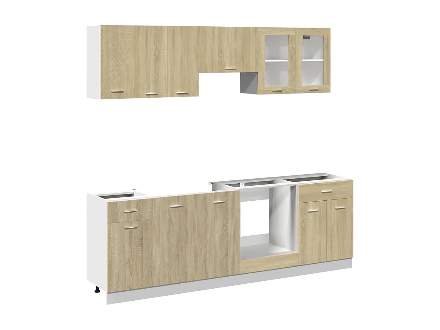 Ensemble d'armoires cuisine 8pcs chêne sonoma bois d'ingénierie