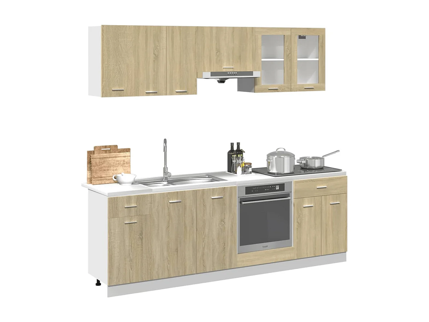 Ensemble d'armoires cuisine 8pcs chêne sonoma bois d'ingénierie