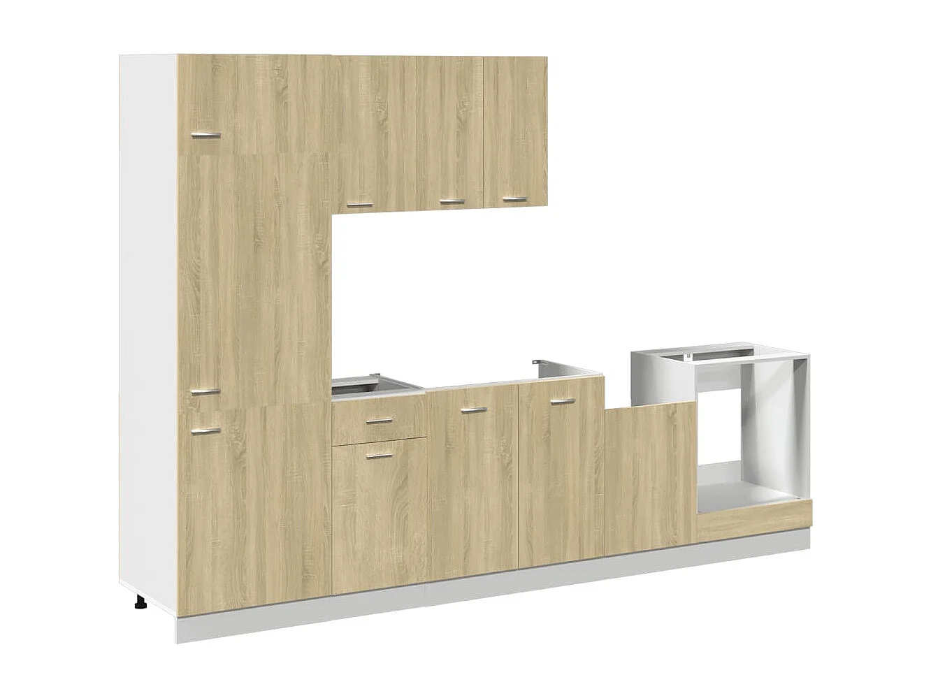 Conjunto de armário de cozinha Sonoma Oak com 7 peças