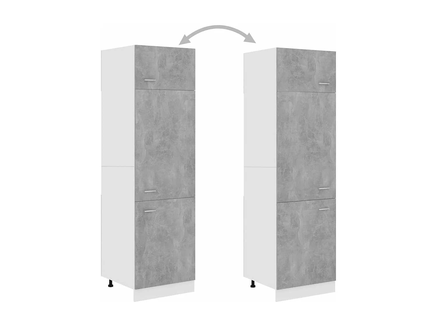 Armoire de réfrigérateur Gris béton 60x57x207cm Bois ingénierie