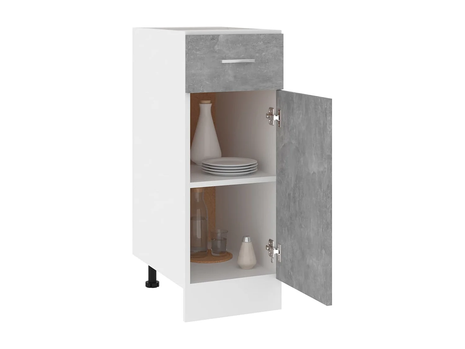 Mobile da terra con cassetto Grigio cemento 30x46x81,5 cm Truciolare