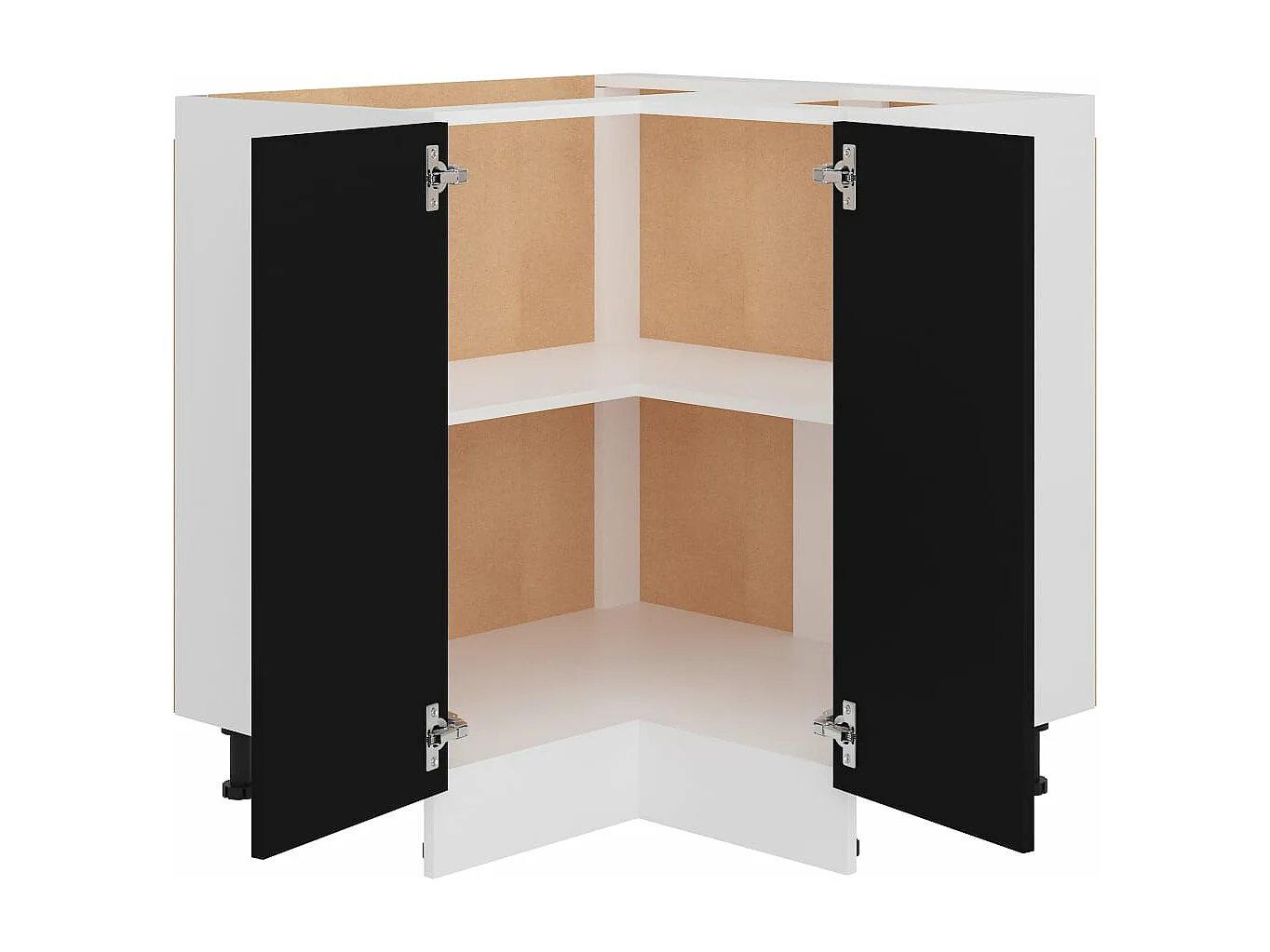 Armoire de plancher d'angle noir 75,5x75,5x81,5 cm bois