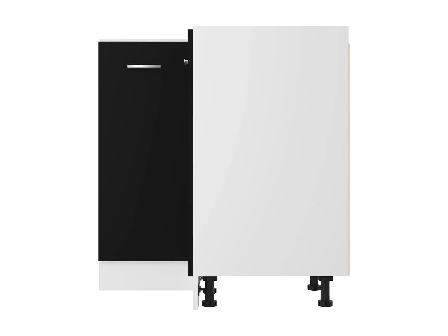 Armoire de plancher d'angle noir 75,5x75,5x81,5 cm bois