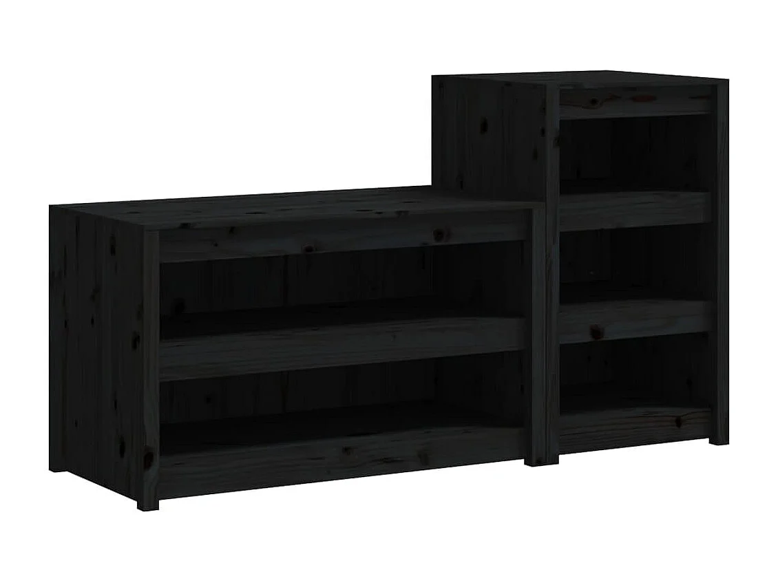 Armoires de cuisine d'extérieur 2 pcs noir bois de pin massif