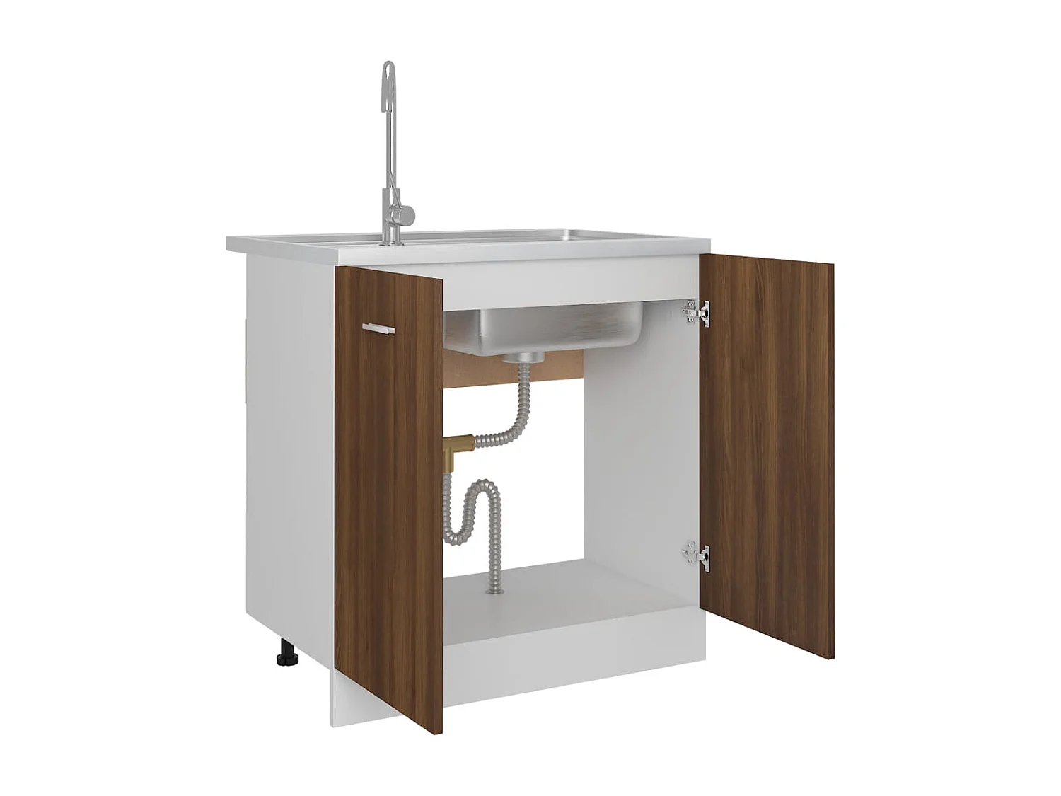 Spoeltafelkast Eiken bruin 80x46x81,5 cm