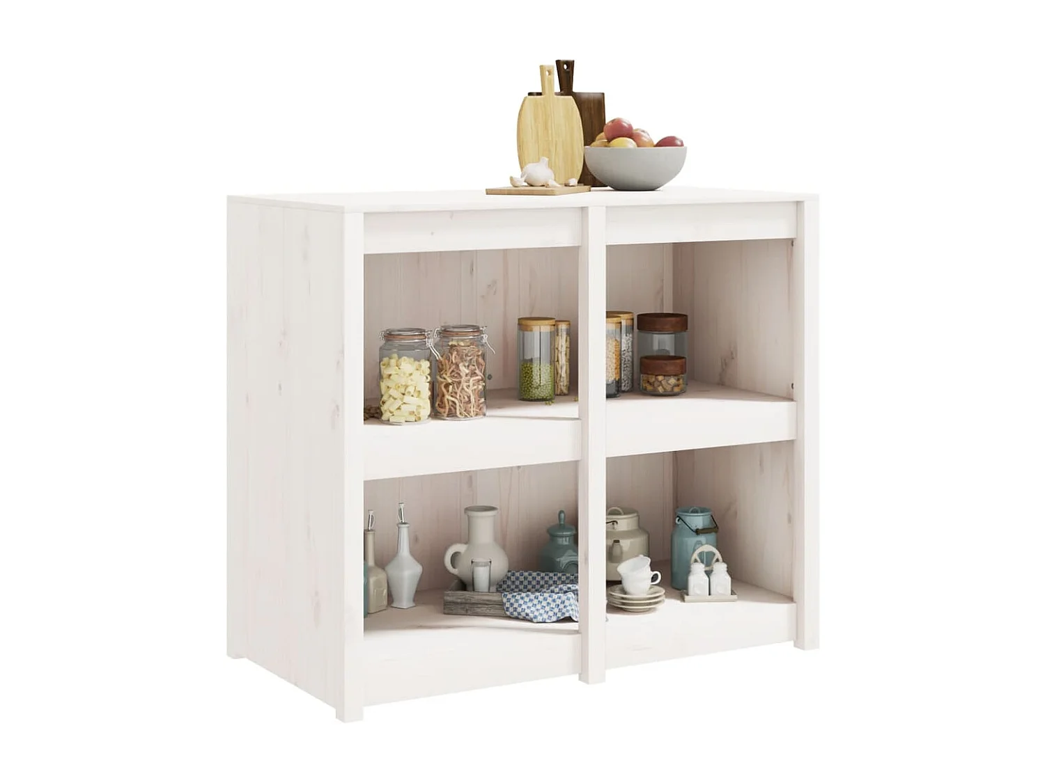 Armoire de cuisine d'extérieur blanc bois de pin massif