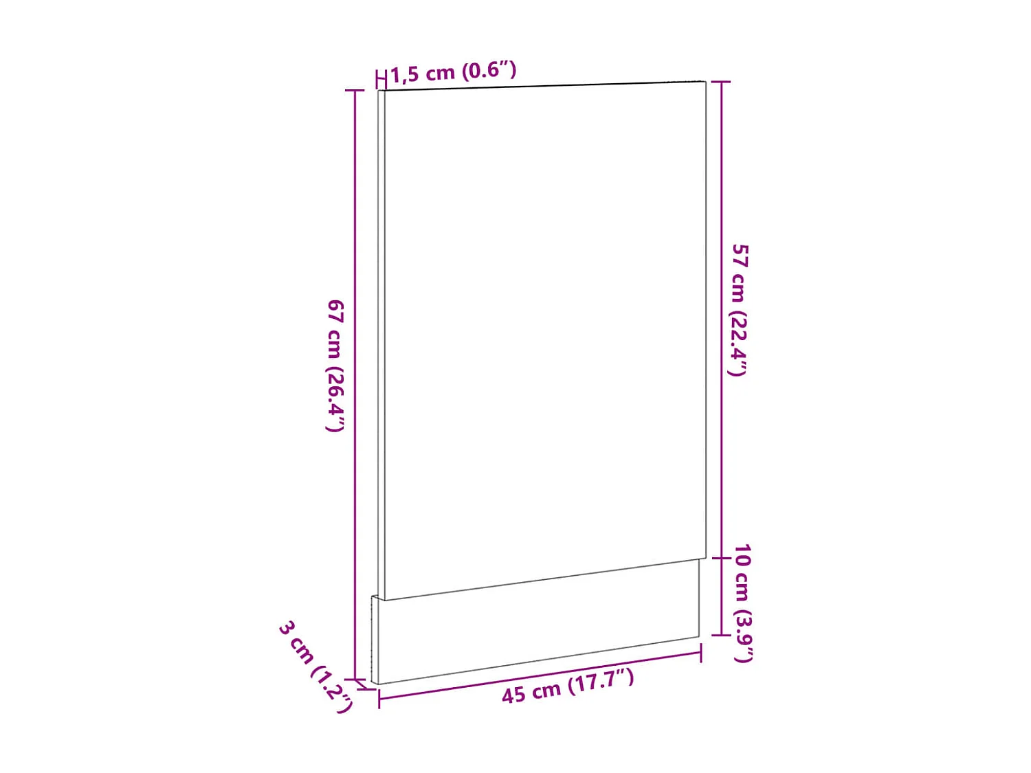 Pannello per lavastoviglie in legno ingegnerizzato rovere Sonoma