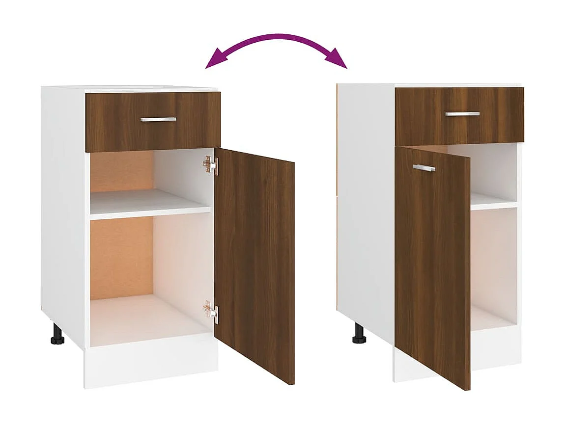 Armoire de plancher à tiroir Chêne marron 40x46x81,5 cm