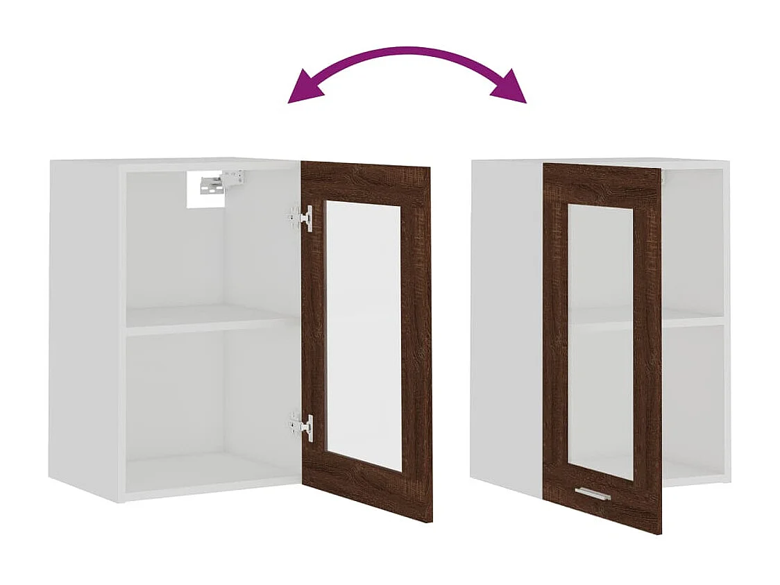 Armoire vitrée suspendue Chêne marron 40x31x60 cm