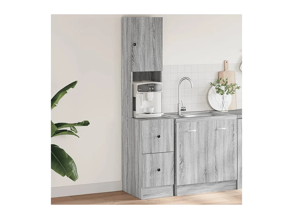 Mobile da cucina Sonoma grigio 35x50x180 cm in derivati del legno