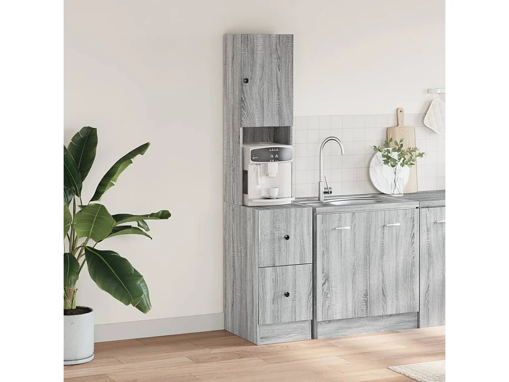 Mobile da cucina Sonoma grigio 35x50x180 cm in derivati del legno