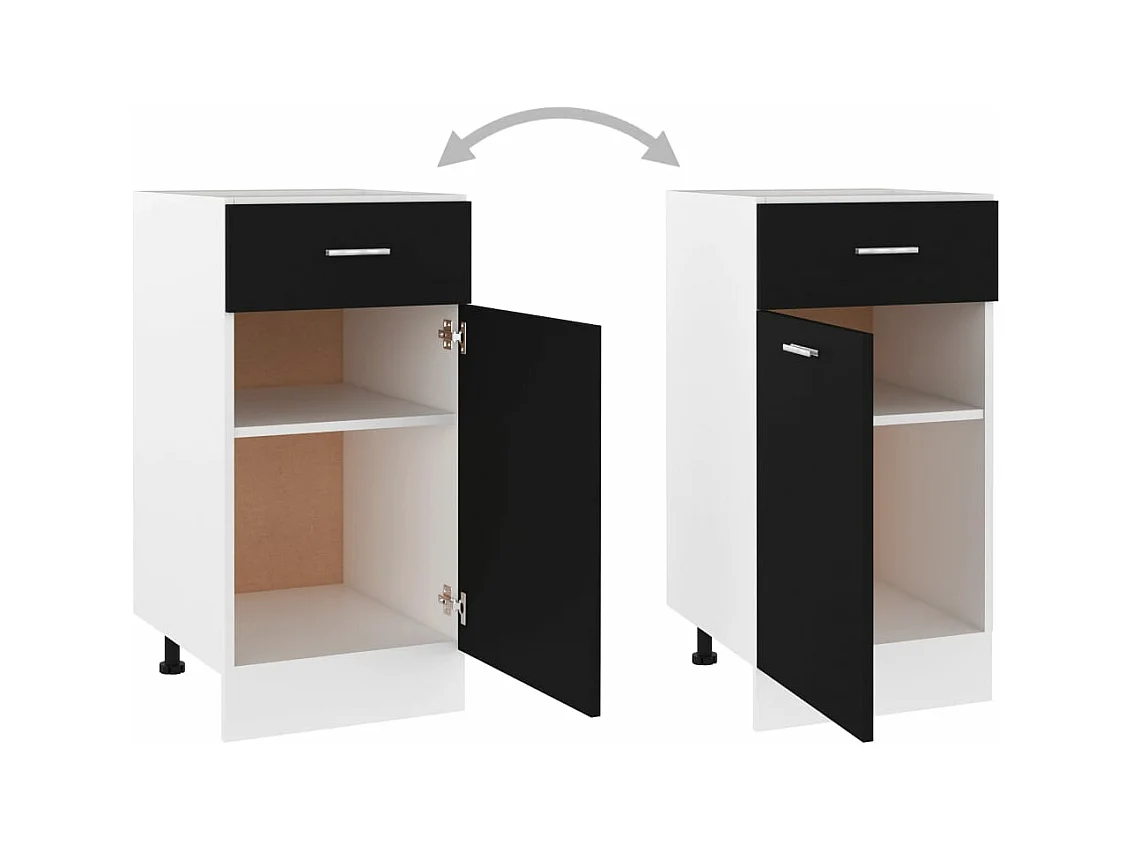 Armário de piso com gaveta Preto 40x46x81,5 cm Madeira sintética